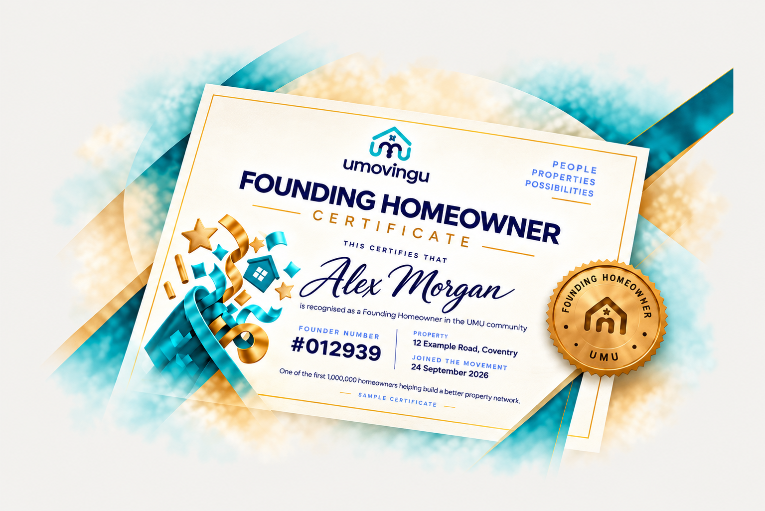 Founding Homeowner Certificate